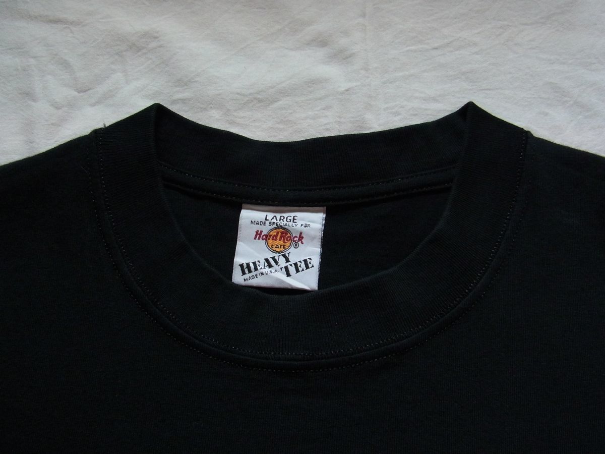 ☆美品☆ 90s USA製 ビンテージ Hard Rock CAFE ハードロックカフェ ワールドツアー ロゴ Tシャツ sizeL 黒 ☆古着 PLANET HOLLYWOOD 80s_画像4