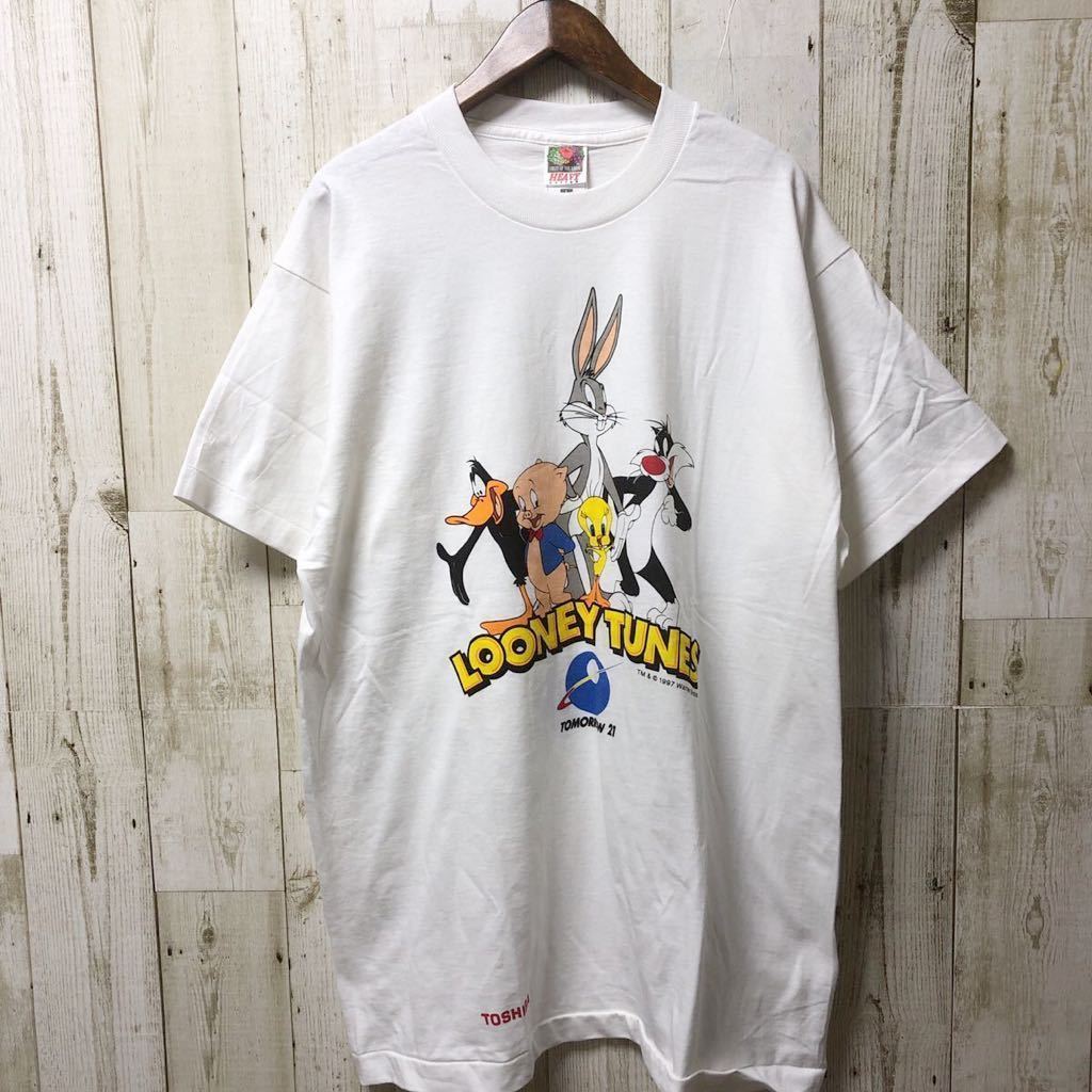 古着 90's FRUIT OF THE LOOM LOONEY TUNES Tシャツ Lサイズ MADE IN USA フルーツオブザルーム ルーニーテューンズ TOSHIBA
