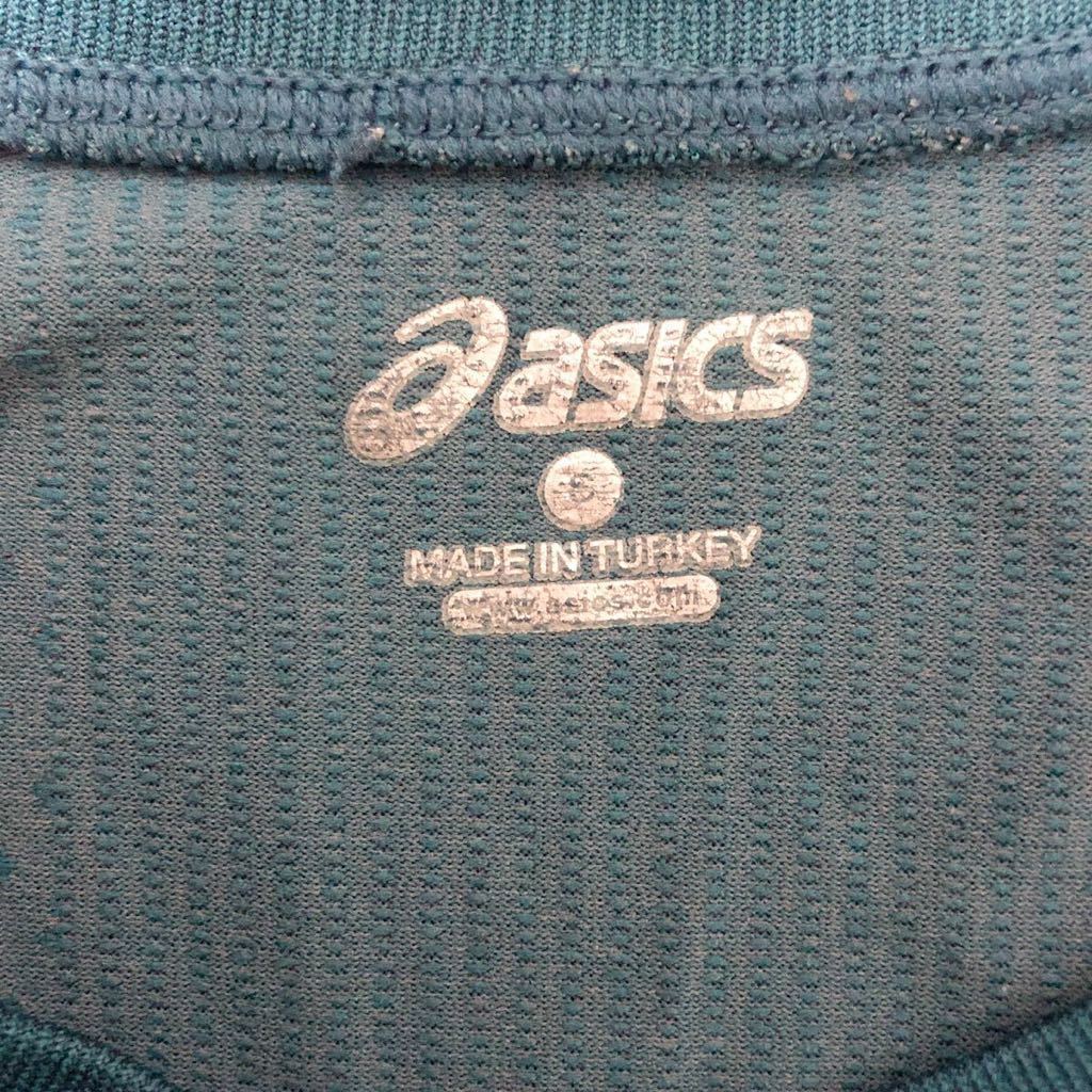 asics アシックス 半袖 Tシャツ スポーツウエア Sサイズ グリーン ドット柄_画像4