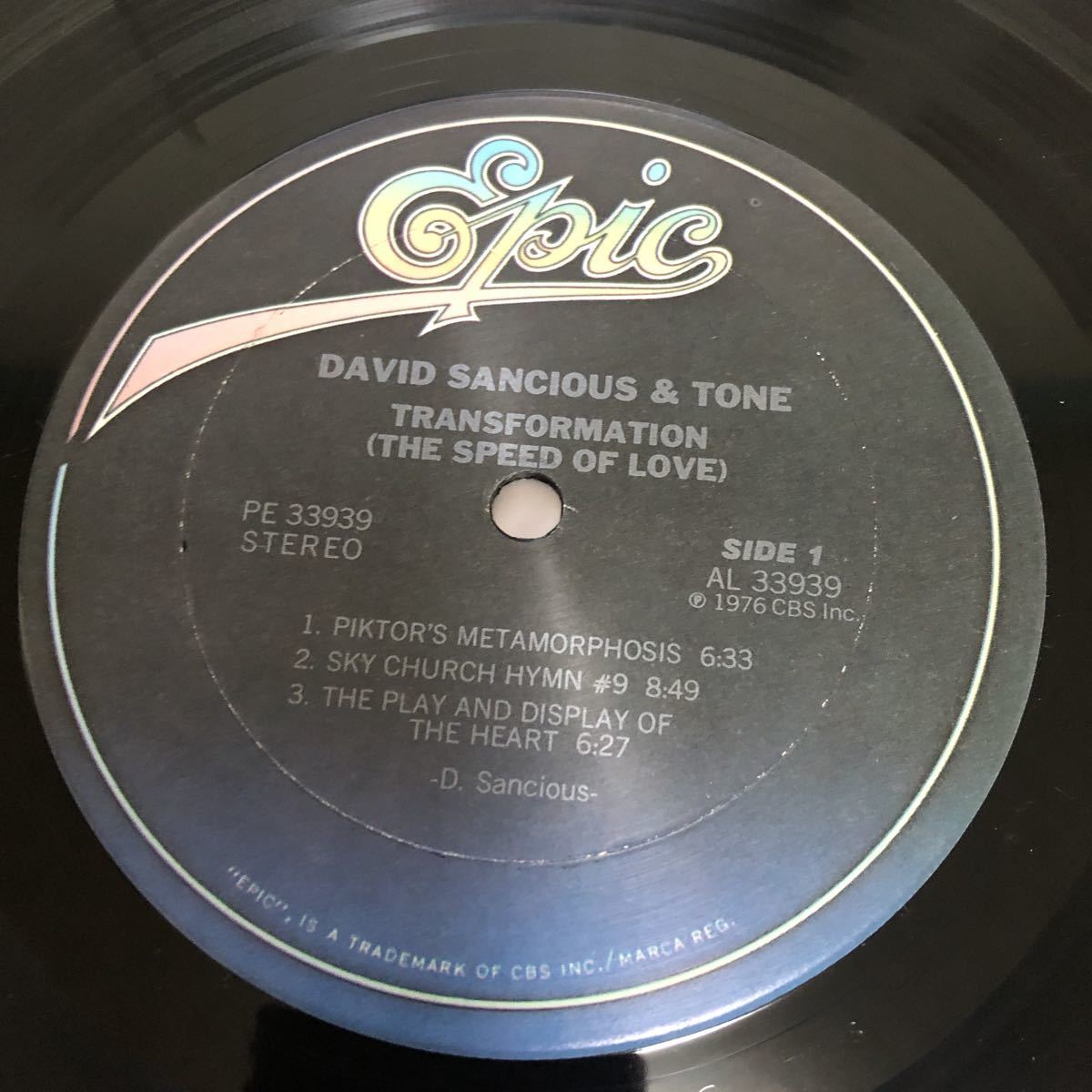 David Sancious and tone デヴィッドサンシャス&トーン / Transformation (The Speed Of Love) / LP レコード / PE-33939 /洋楽ジャズ /_画像8