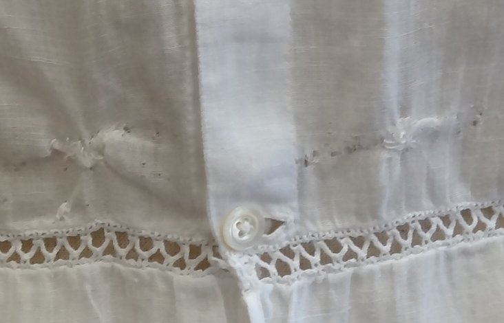 Grace antique France a-ru deco 1920 period cotton ., rose pattern. fire* race. long camisole height 76.5cm