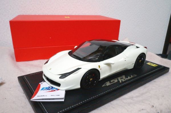 日本初の BBR 白 ミニカー 1/18 イタリア 458 フェラーリ BBR