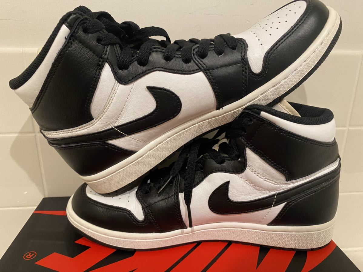 2014 NIKE AIR JORDAN 1 RETRO HIGH OG 黒×白 US8.5 美品 555088-010