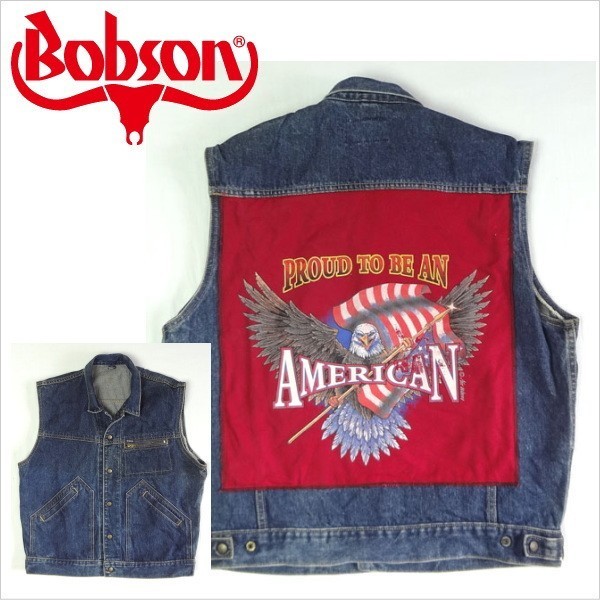 ボブソン BOBSON 中古デニムベスト VEST サイズL メンズ