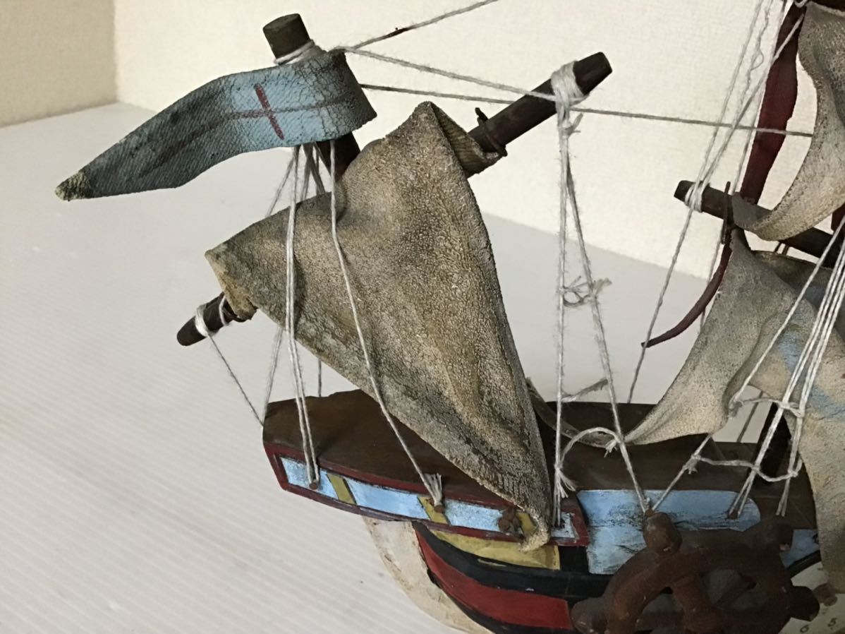 置時計　木製　帆船　オルゴール付　インテリア　アンティーク風　ヨット　ボート　コレクション　舵輪のゼンマイ_画像8
