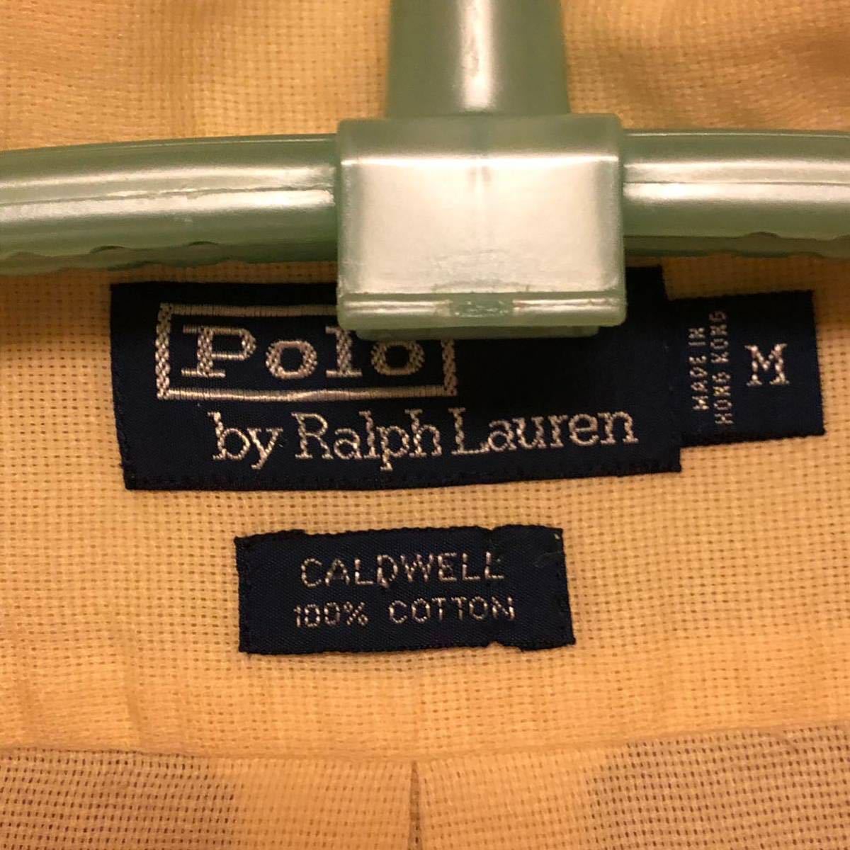  неиспользуемый товар редкий цвет Polo Ralph Lauren CALDWELL box shirt лимон желтый Polo Ralph Lauren открытый цвет рубашка . воротник 90s