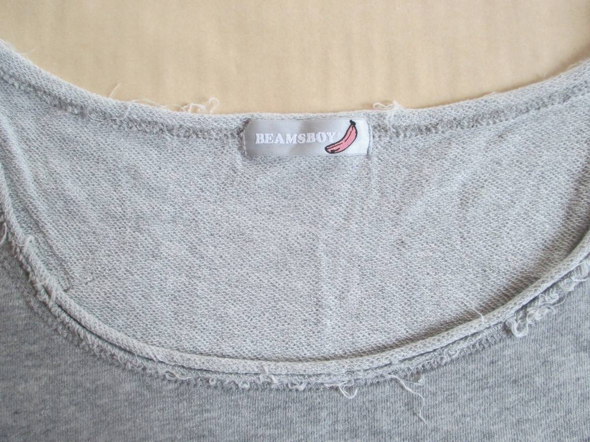 Beams Boy レディース 切りっぱなし フェイクサスペンダー 五分袖 Uネック スウェット グレー 身幅46cm ビームス 半袖 Tシャツ 日本代购 买对网 Beams Boy レディース 切りっぱなし フェイクサスペンダー 五分袖 Uネック スウェット グレー 身幅46cm ビームス 半袖 Tシャツ 日本代购 买对网