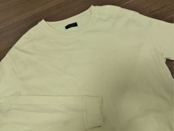 kkyj5096 ■ ZARA MAN ■ ザラ トレーナー スウェット カットソー トップス ミニ裏毛 コットン イエロー 黄色 M_画像6