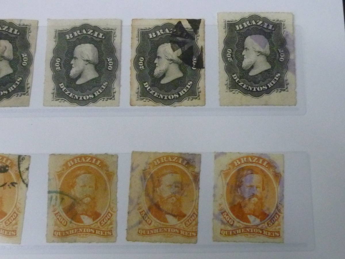 21MI S ND Brazil stamp 1876-77 year SC#61-67 emperor map 7 kind total 36 sheets ru let eyes strike used [SC appraisal $660]