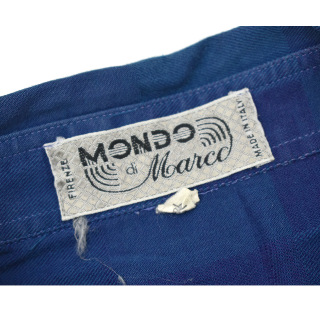 90s vintage イタリア製 MONDO di Marco コットン ブロックチェック ブルー×ブルー size.M/50_画像4