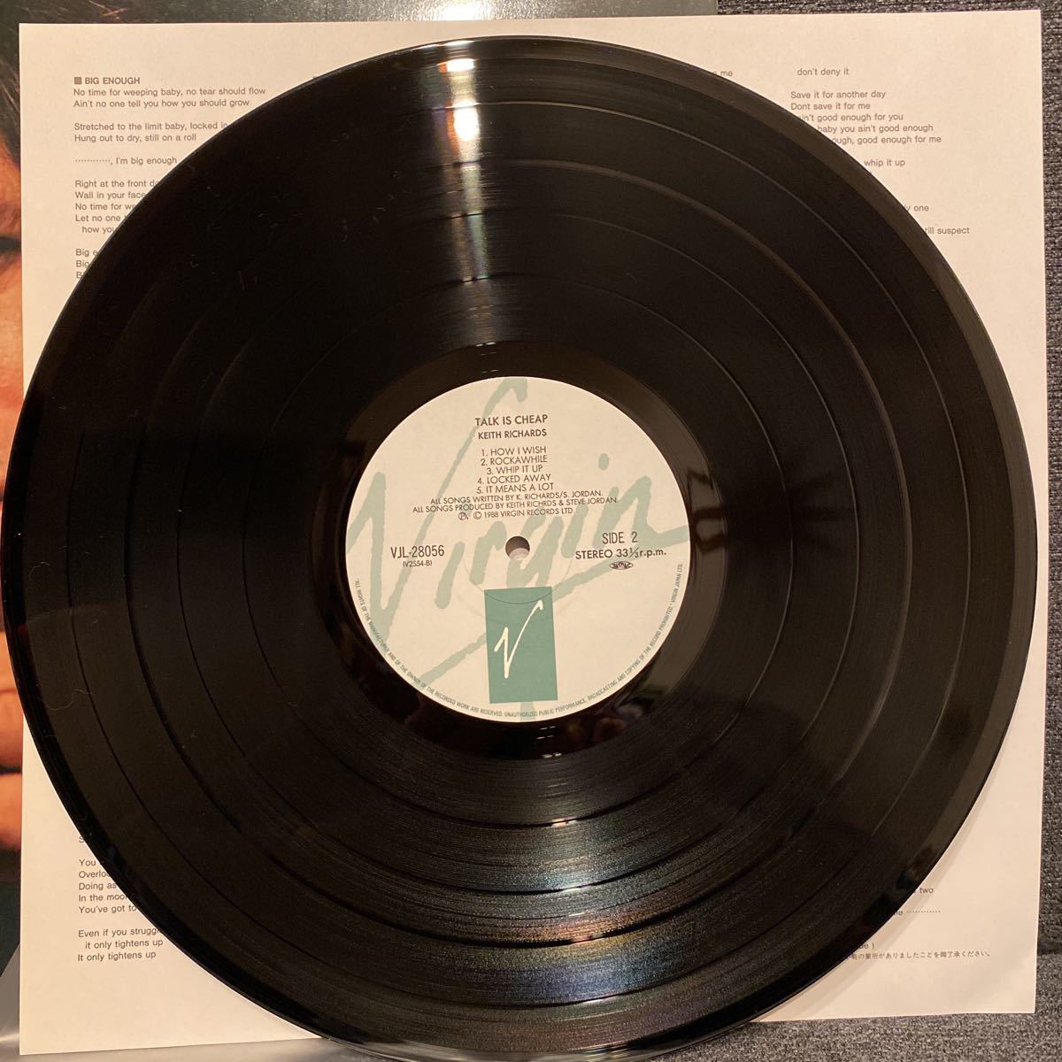 Talk Is Cheap / Keith Richards  国内盤LPレコード　帯付