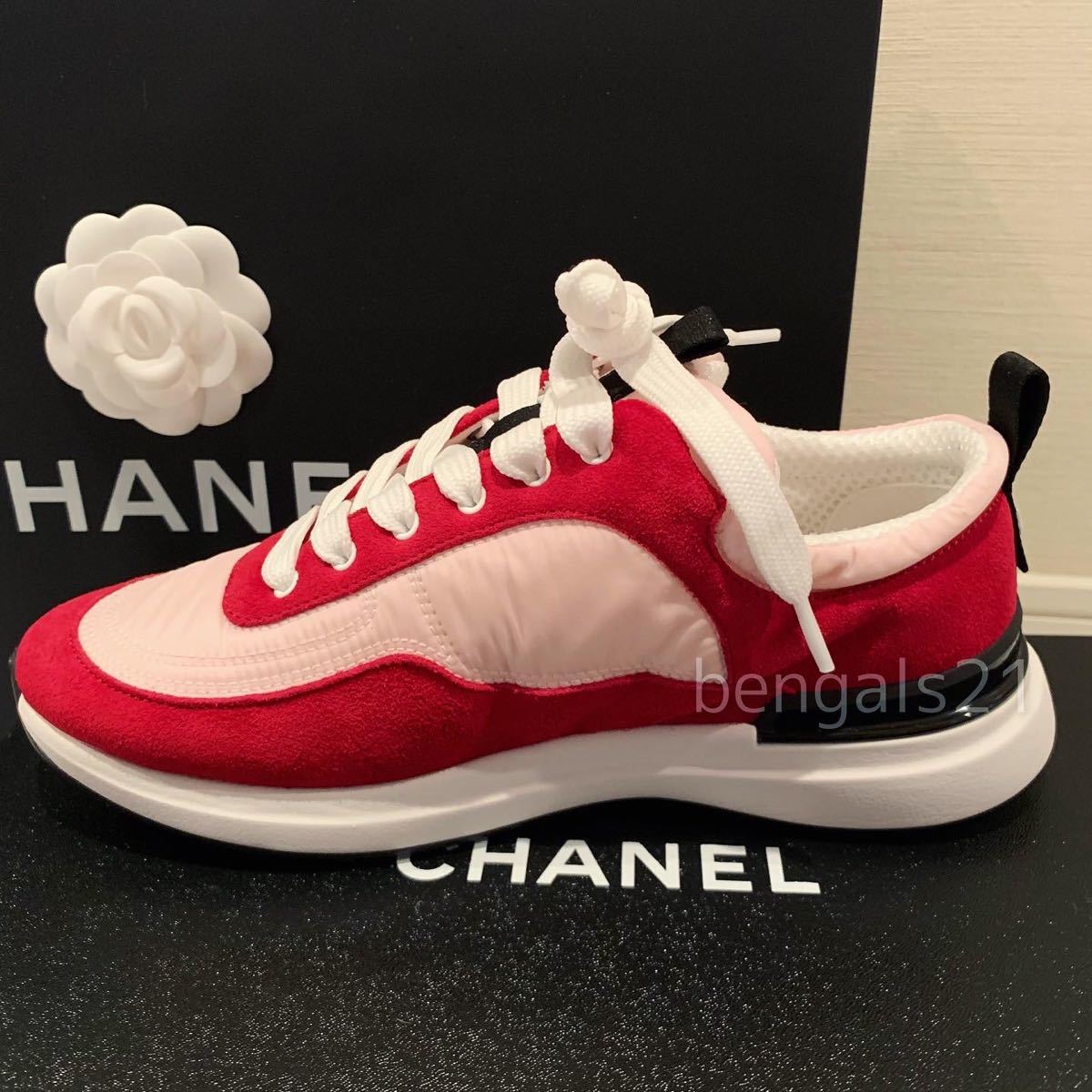 シャネル　新品未使用　CHANEL 人気　スニーカー　　37 36 赤　レッド　ピンク 