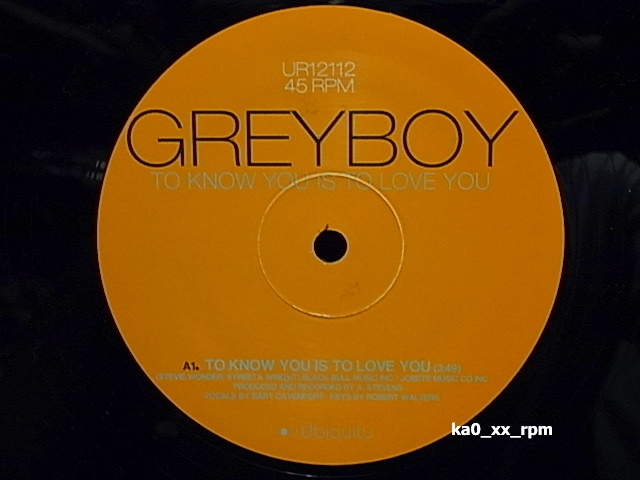 ★☆Greyboy「To Know You Is To Love You」♪Stevie Wonderカバー☆★5点以上で送料無料!!!_画像1