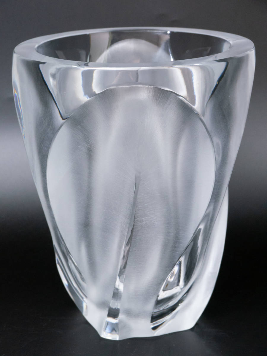 【新発売】 【値下げ交渉有り】 日本未入荷 希少品 Lalique ラリック クリスタル フロステッド イングリッド クリア 花入 花瓶 ベース クリスタルガラス