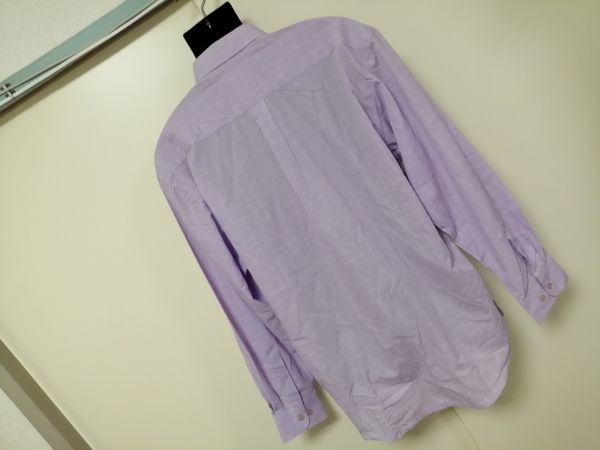 kkaa1283 ■ チェック柄 シャツ ■ ワイシャツ Yシャツ トップス 長袖 チェック ウインドウペン パープル 紫 L～LLサイズくらい_画像6