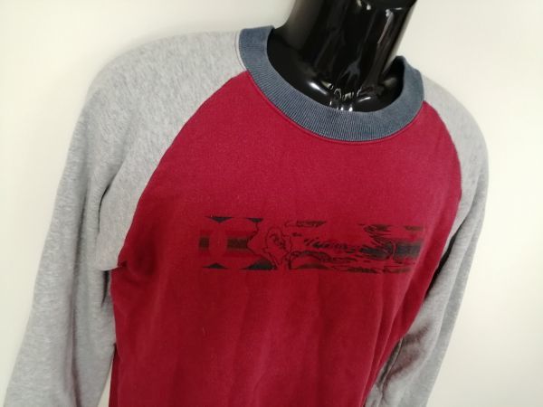 kkaa1312 # ROXY # Roxy футболка тренировочные топы обратная сторона шерсть хлопок la gran рукав красный × серый L
