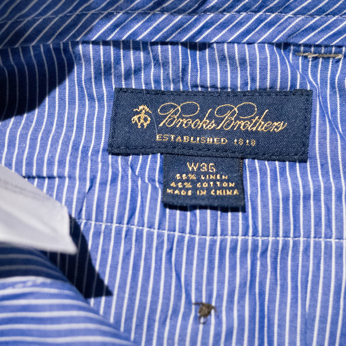 Brooks Brothers ブルックスブラザーズ ゴルフ ショーツ ハーフパンツ ベージュ系 コットンリネン ノータック W35 アイビー クラシック_画像7