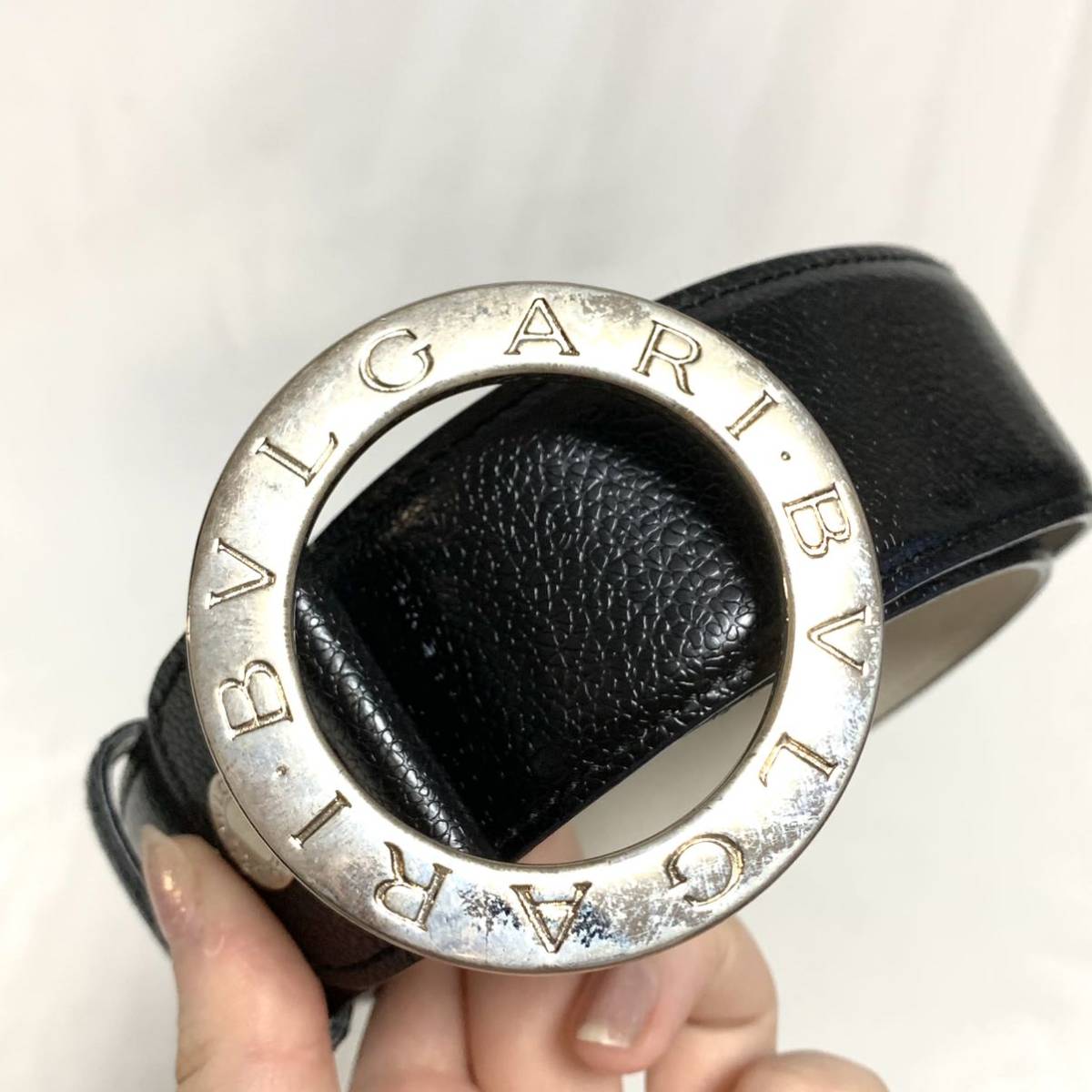 再入荷国産】 BVLGARI - BVLGARI ロゴマニア ラウンドバックルベルト