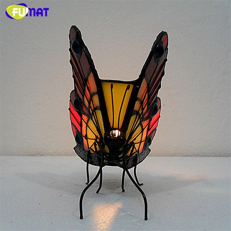  butterfly stained glass candle holder atmosphere indoor lighting .. bedside lamp tea light holder gift A1415