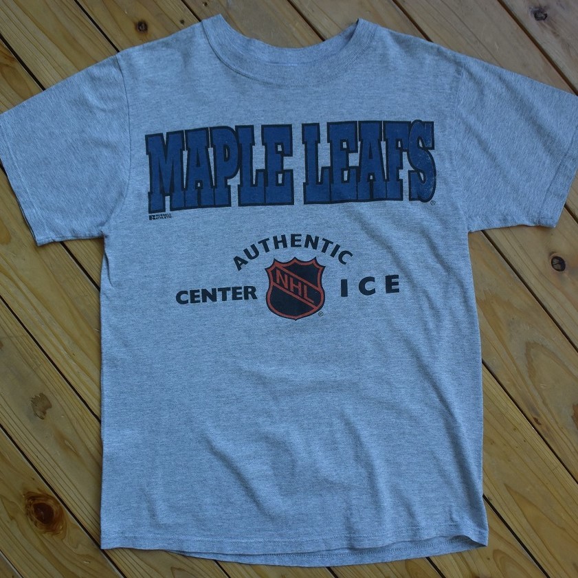 USA古着 NHL MAPLE LEAFS メープルリーフス Tシャツ メンズ Mサイズ ナショナルホッケーリーグ アイスホッケー RUSSELL アメリカ仕入 T1257_画像2
