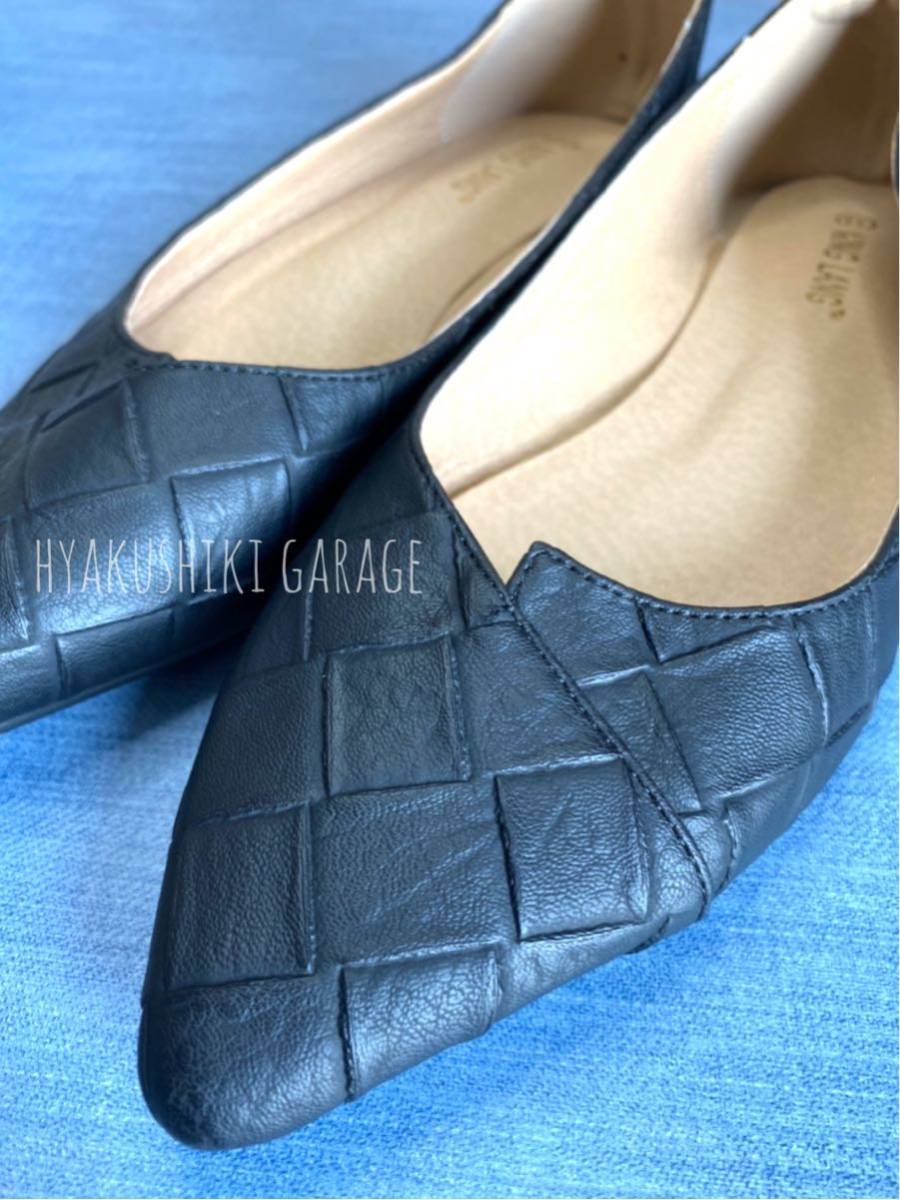 large size B25-19 26cm knitting manner pumps black lady's women's shoes good-looking 