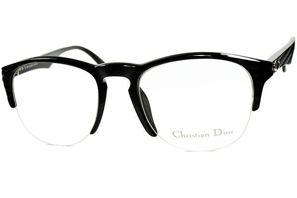 オールドUSxUK DESIGN融合 超ハイレベルデザイン1980s デッド 西ドイツ製 CHRISTIAN DIOR ディオール クロコINSPIRE黒 ブロータイプ 眼鏡_画像1