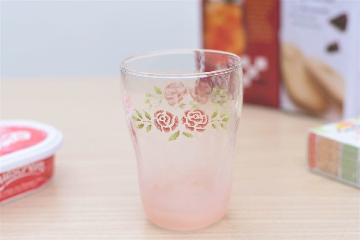 マニー ステンシルローズ　Gルラック　タンブラーM ガラス　グラス　ガラスコップ　日本製　新品_画像2