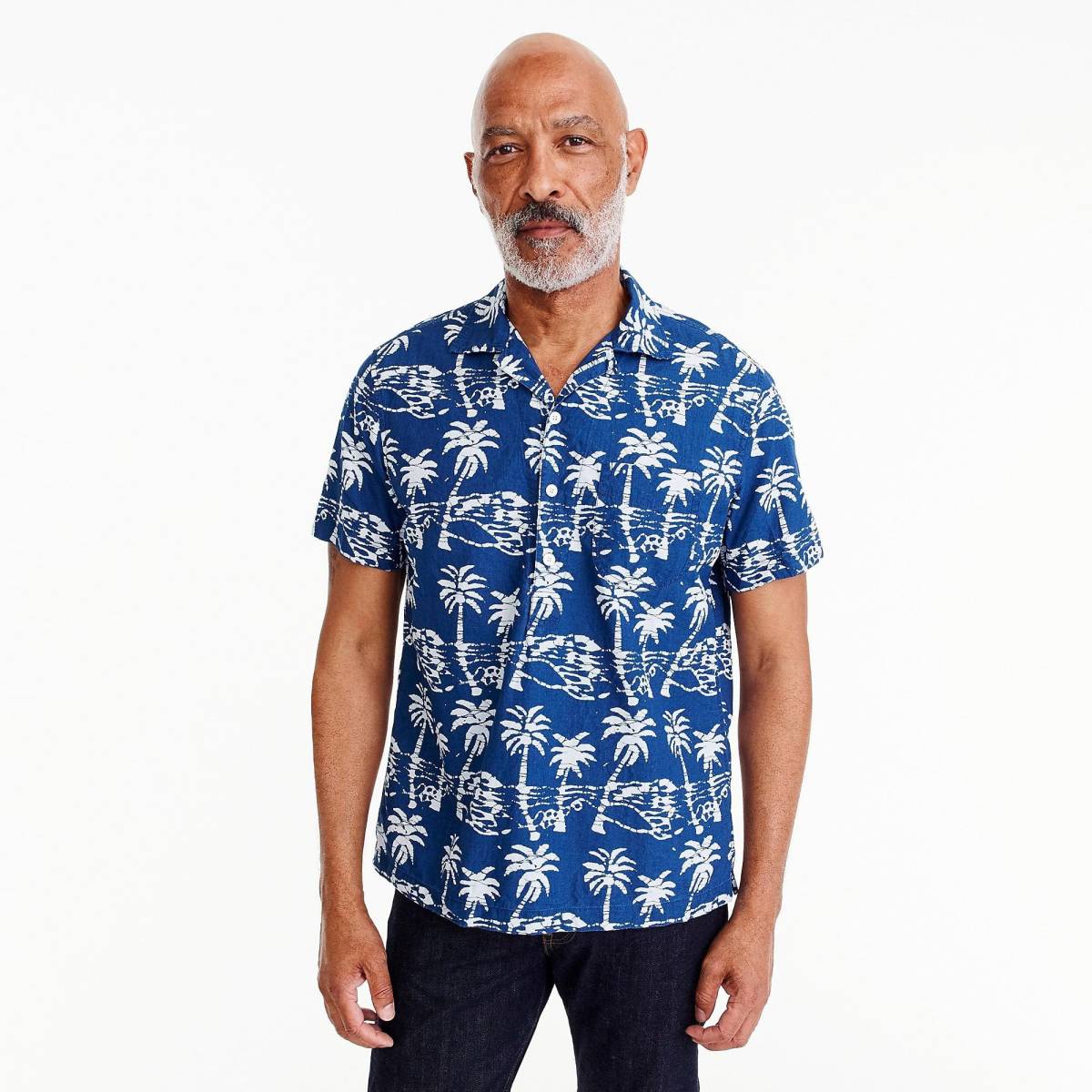 送料無料！【新品】サイズ:XXL WALLACE & BARNES ウォレス&バーンズ short-sleeve shirt in leaf block print プルオーバーシャツ 2_画像2