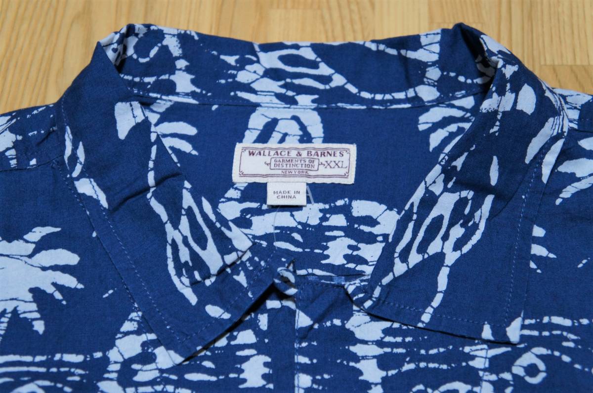 送料無料！【新品】サイズ:XXL WALLACE & BARNES ウォレス&バーンズ short-sleeve shirt in leaf block print プルオーバーシャツ 2_画像10