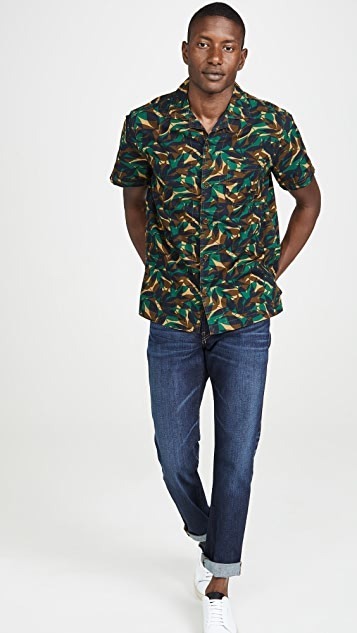 SALE！送料無料！【新品】サイズ:XL WALLACE & BARNES ウォレス&バーンズ printed camp-collar shirt オープンカラーシャツ FOREST CAMO_画像2