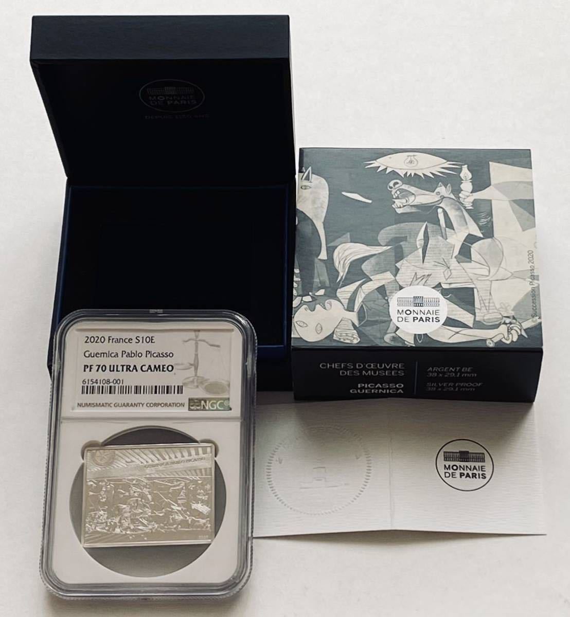 2020年 フランス 10ユーロ 銀貨 ピカソ ゲルニカ NGC PF70 ULTRA CAMEO