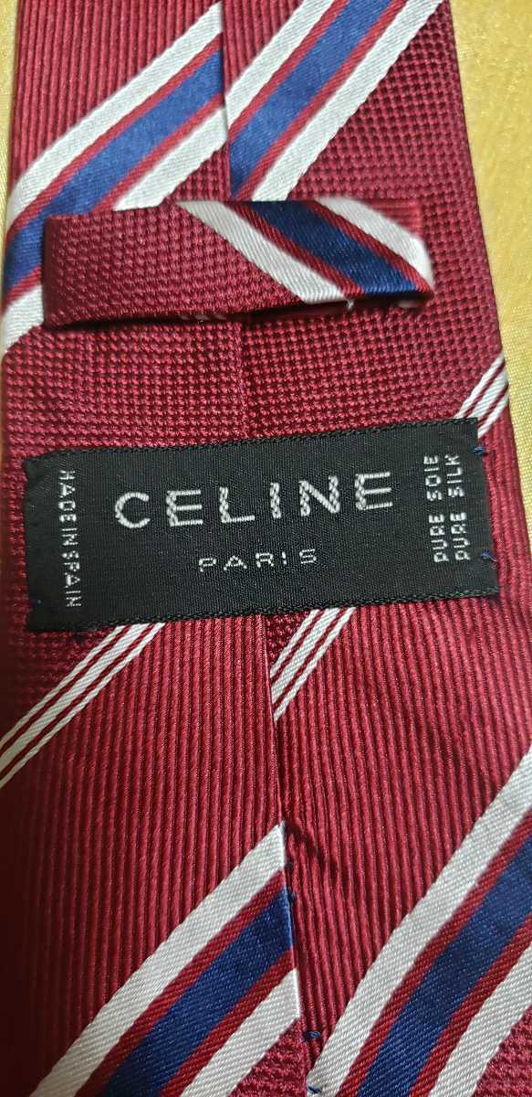 【新品同様】輸入 ネクタイ CELINE Paris セリーヌ:カラー:ブルー ワイン【商品番号1730】_画像2