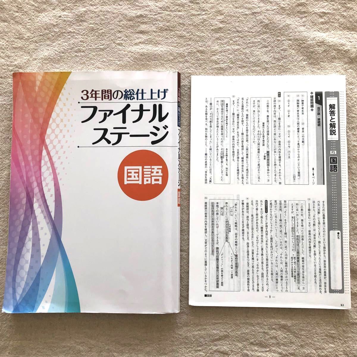 3年間の総仕上げ　ファイナルステージ　　　　　　　国語