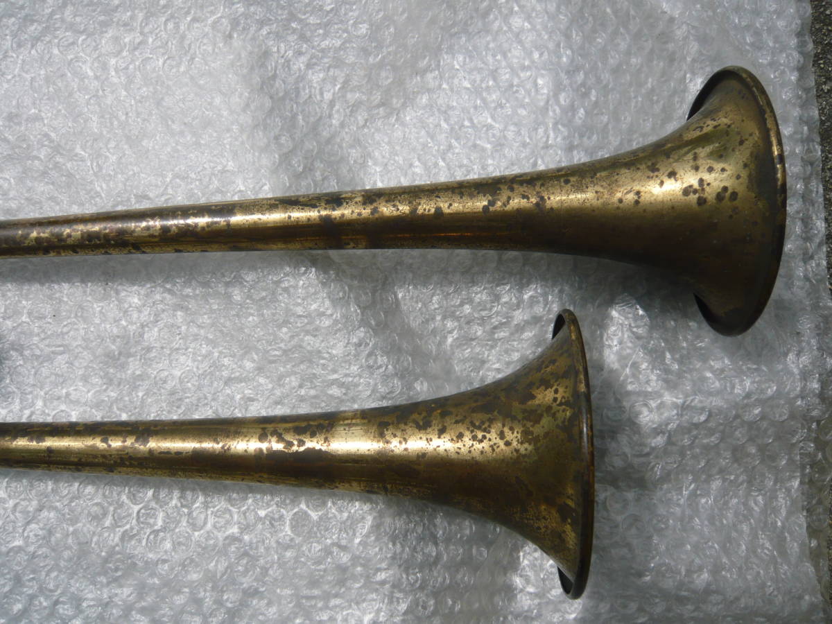  long yan key horn Battle yan key brass made long Junk JUNK / deco truck k.. most star retro art 