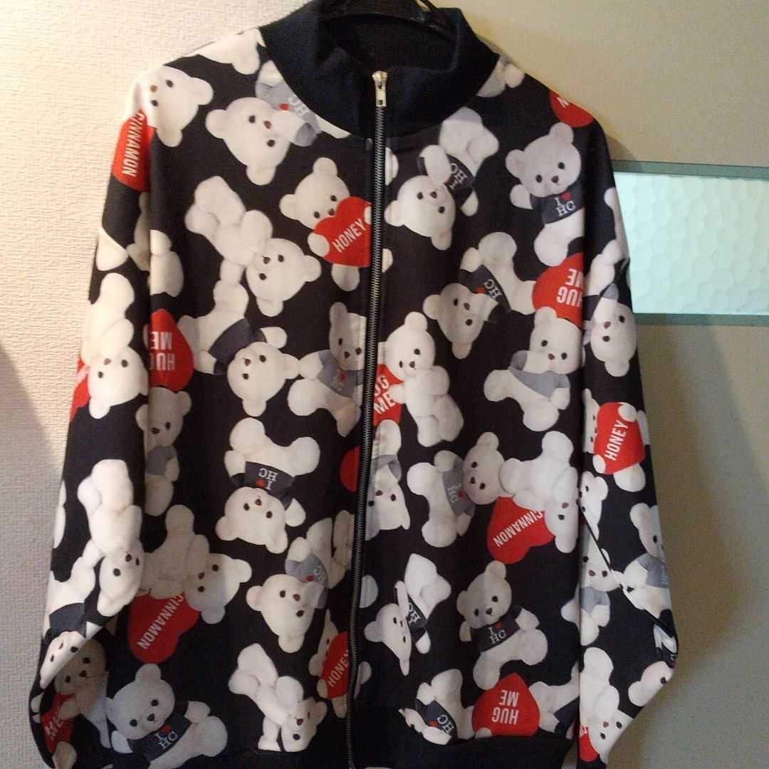 Honey Cinnamon ハニーシナモン 総柄 ジャージ くま パーカー Honey Cinnamon ハニーシナモン 総柄 ジャージ くま パーカー