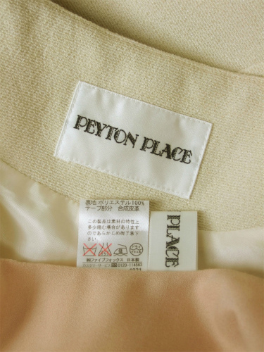  as good as new / Payton Place PEYTONPLACE Kiyoshi .. One-piece suit inscription M(9 number corresponding ) beige pink ribbon . meal . spring summer oriented lady's 