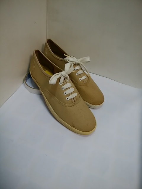 Keds　70年代USA製「レディス　チャンピオンオックスフォード」#314　CHINO　新品デッドストック　us5.0(22.0㎝)　変色シミ_経年による汚れシミ変色シワ傷み色違い有