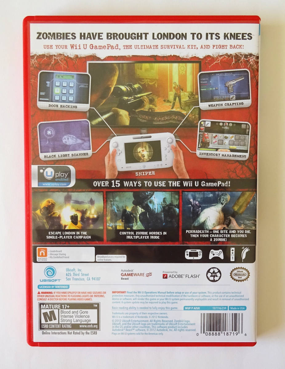 WiiU ZOMBIU Zombie U 北米版 ゾンビU ★ NINTENDO WII U