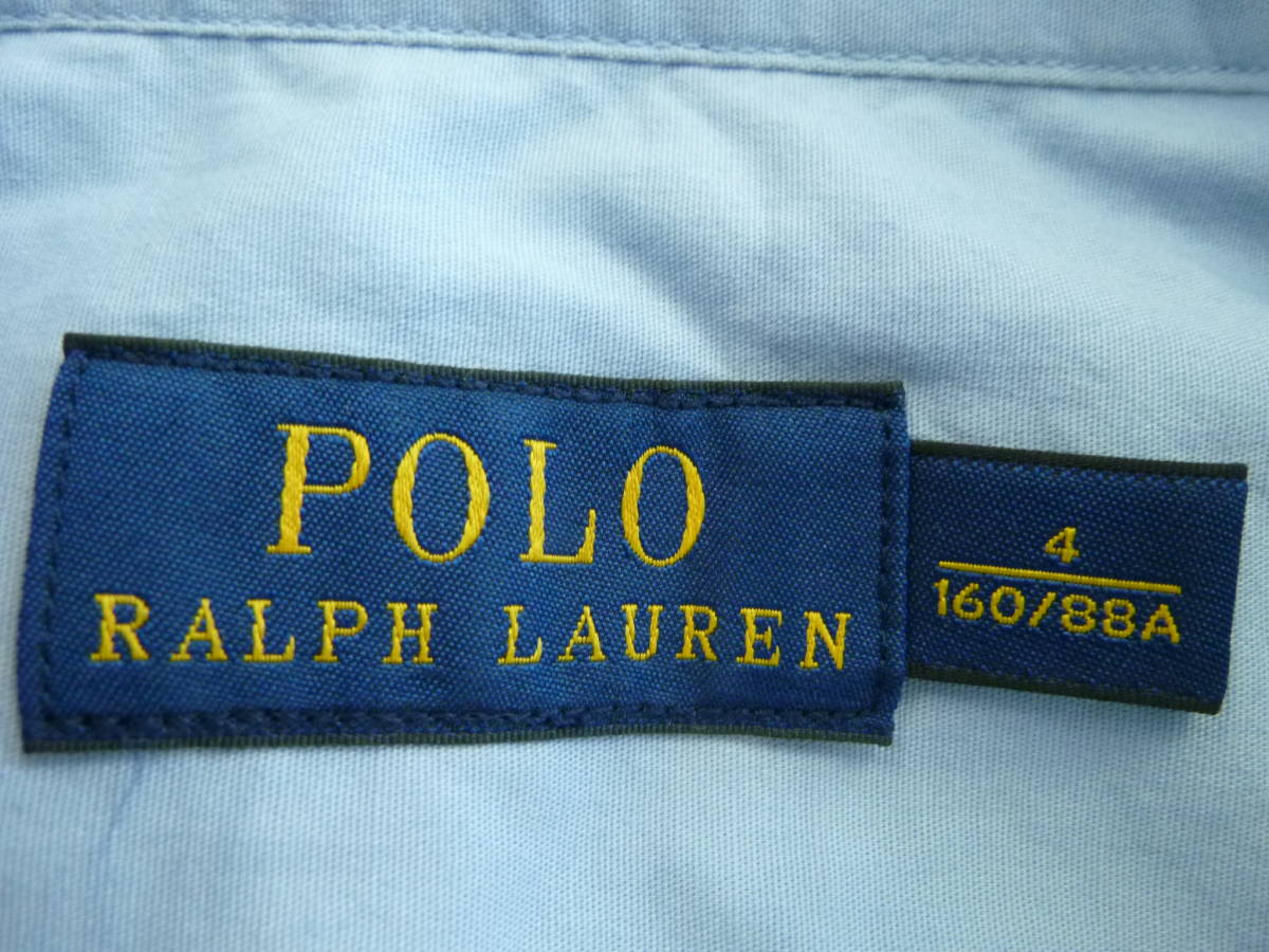 POLO RALPH LAUREN 　ポロ・ラルフローレン　長袖シャツ　水色　サイズ4/160/88A(М相当)　メンズ　01 _画像3