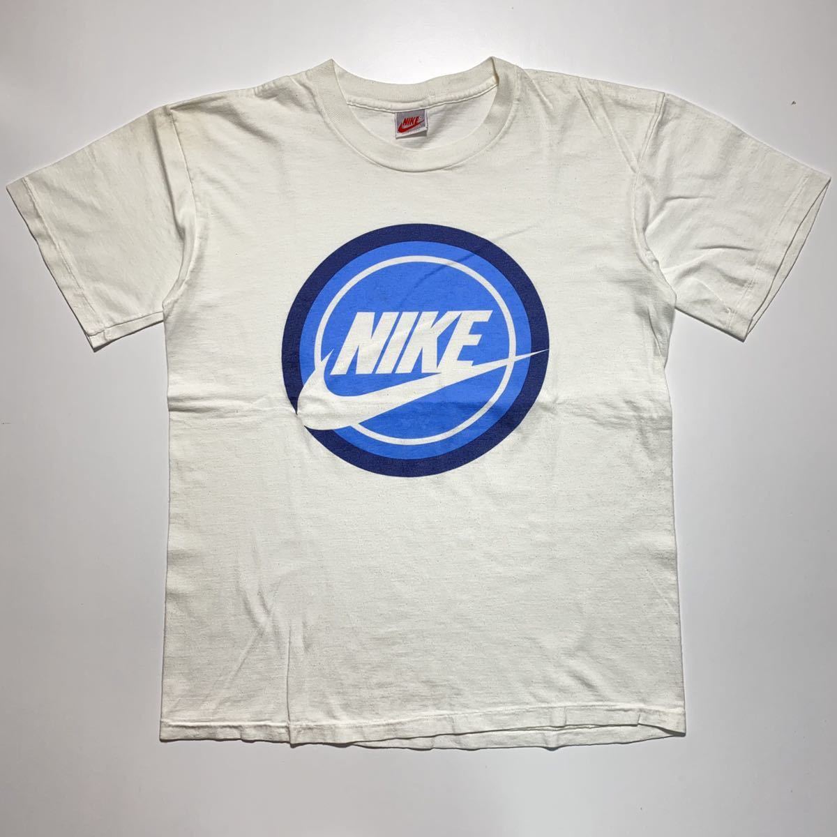 【M】90s NIKE LOGO PRINT S/S TEE 90年代 ナイキ ロゴ プリント 半袖Tシャツ Tシャツ USA製 銀タグ G989_画像1