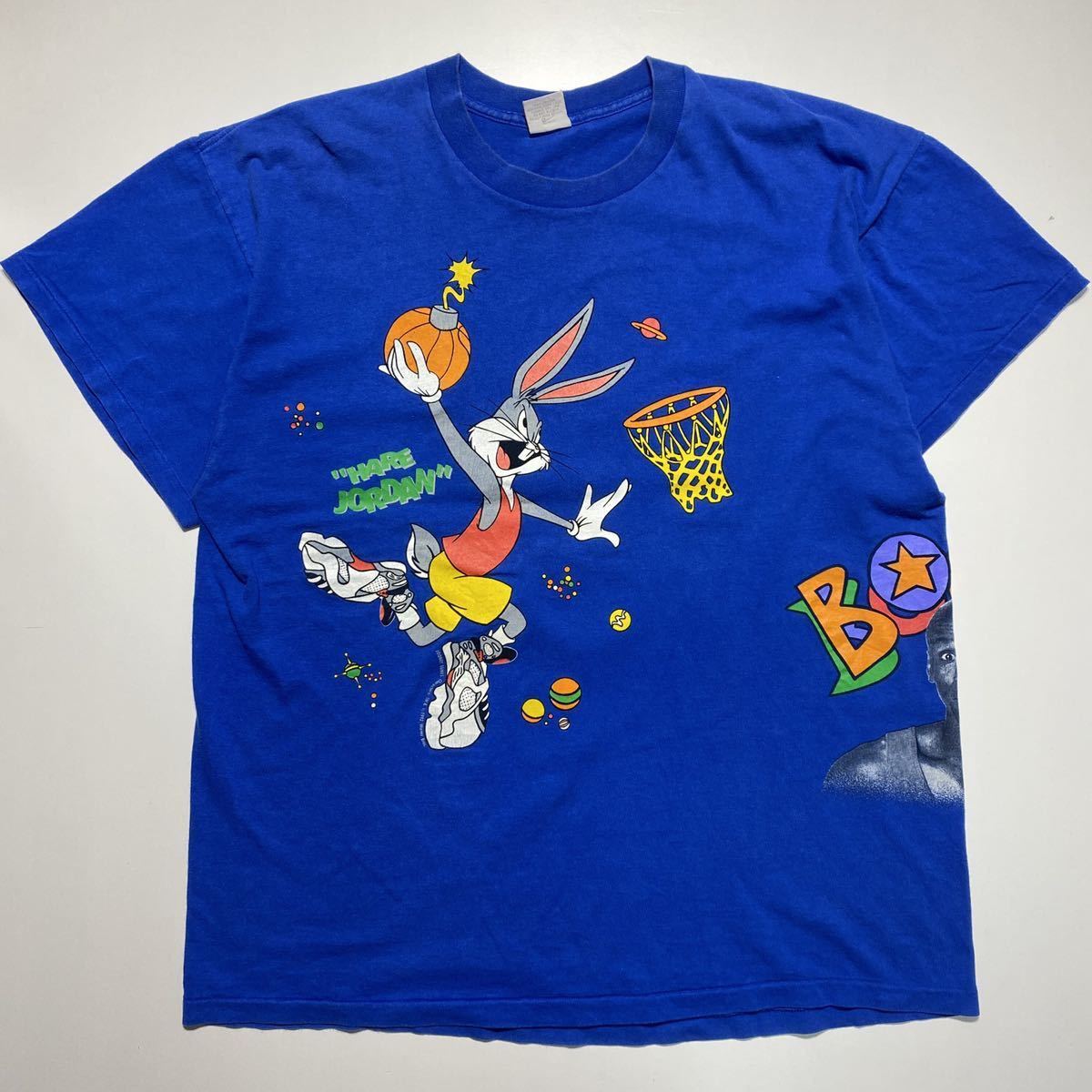 【XXL】90s NIKE HARE JORDAN LOONEY TUNES Print Tee 90年代 ナイキ ハレ ジョーダン ルーニーテューンズ プリント Tシャツ G1079_画像1