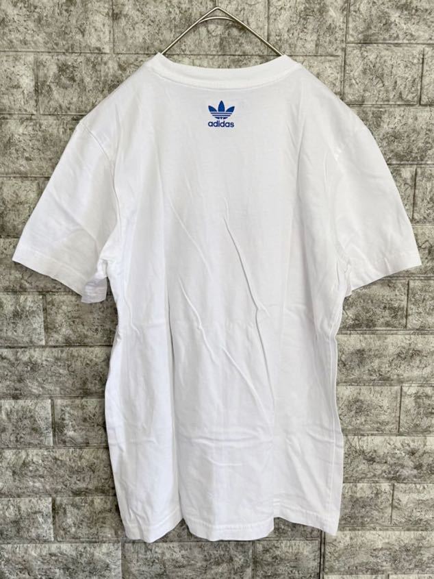 【美品】　adidas originals　アディダスオリジナルス　半袖Tシャツ　刺繍ロゴ　メンズ　XSサイズ　ホワイト　三つ葉　古着_画像2
