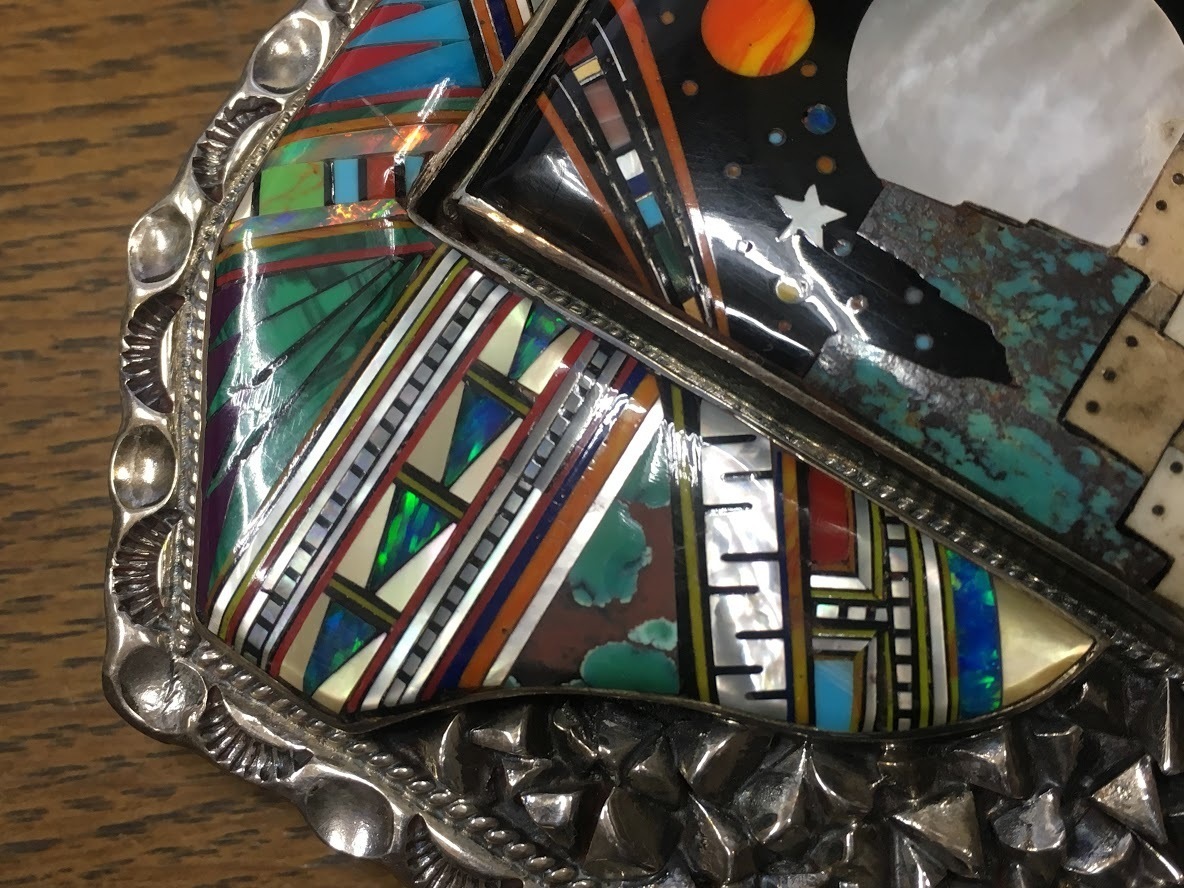  super . beautiful in Ray extra-large buckle cosmos Native American n Indian jewelry Navajo znita male 