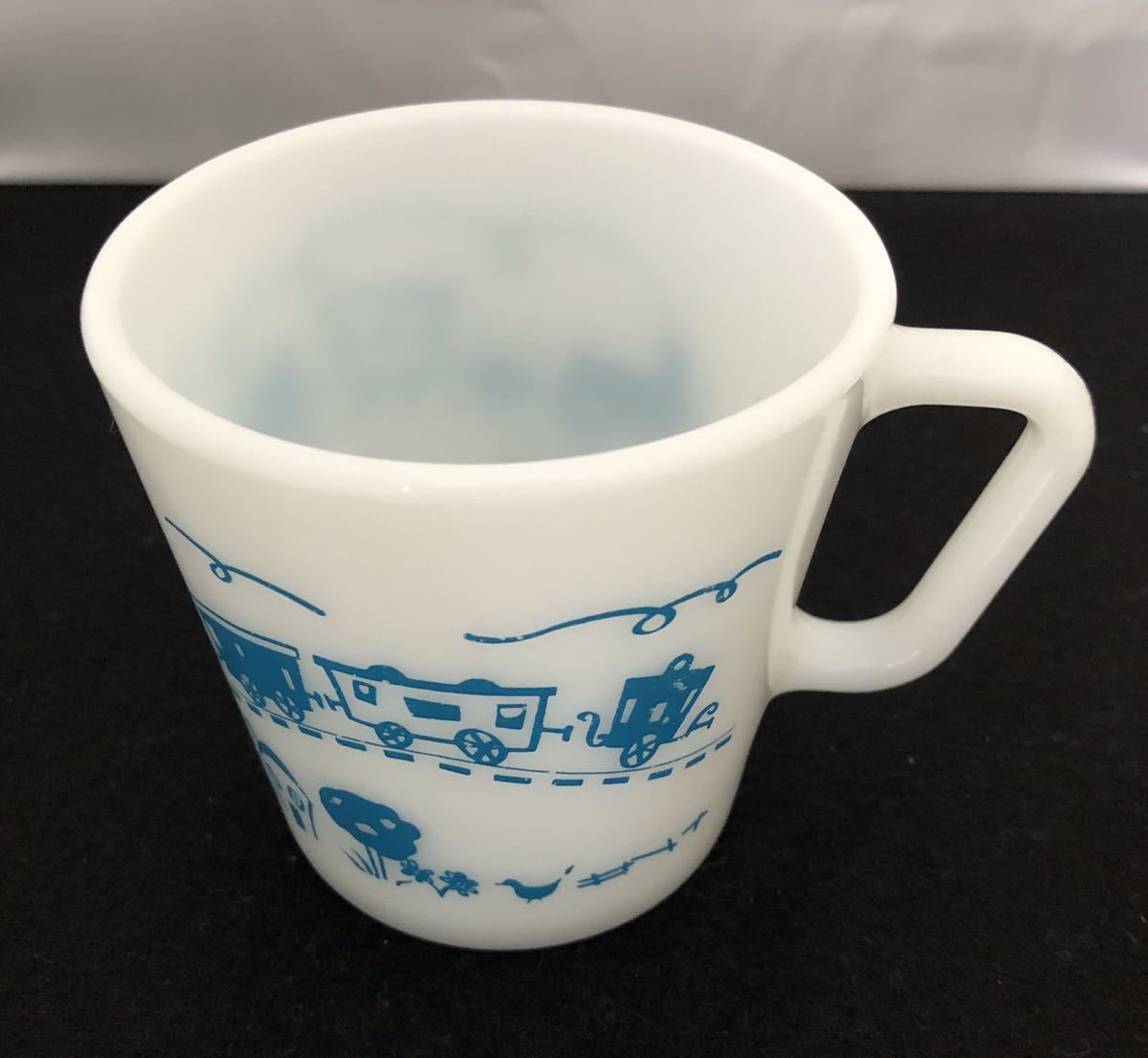 パイレックスPYREX “ TRADE MARK・汽車ブルー “ ② マグカップ_画像6