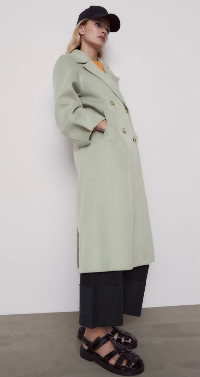 新品タグ付定価2万円 ZARA ウールオーバーサイズコート ペール 新品タグ付定価2万円 ZARA ウールオーバーサイズコート ペール