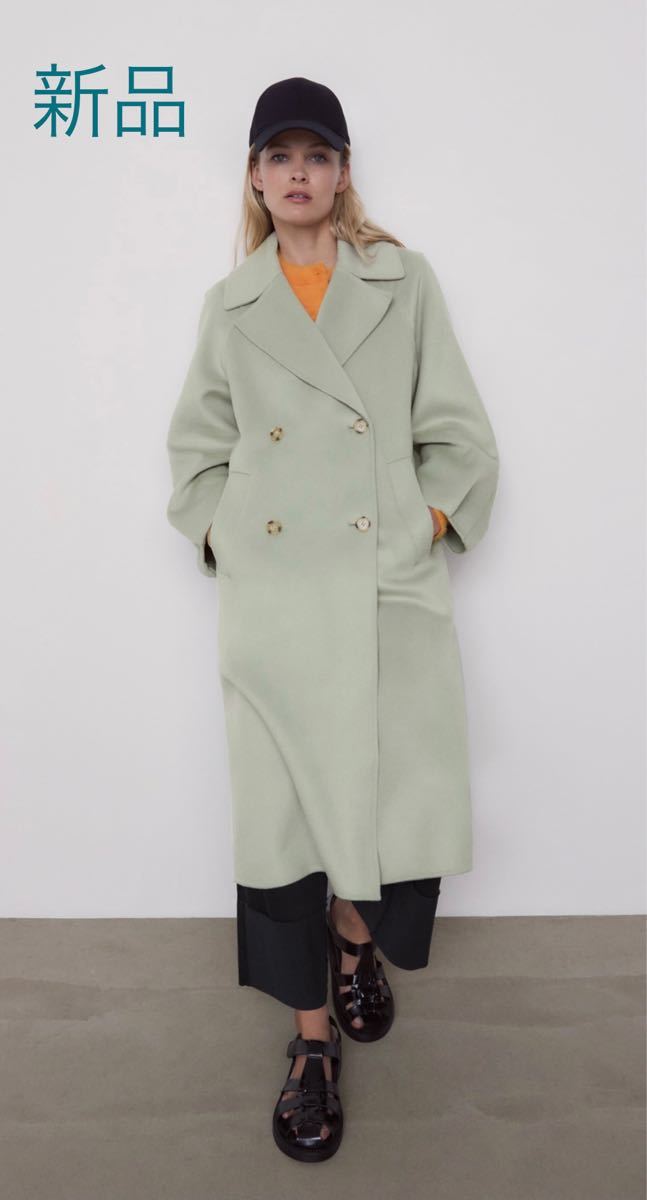 新品タグ付定価2万円 ZARA ウールオーバーサイズコート ペール 新品タグ付定価2万円 ZARA ウールオーバーサイズコート ペール