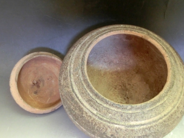 土器□須恵器 蓋物 とんがり頭 合子 置物 発掘品 古美術 時代物 骨董品