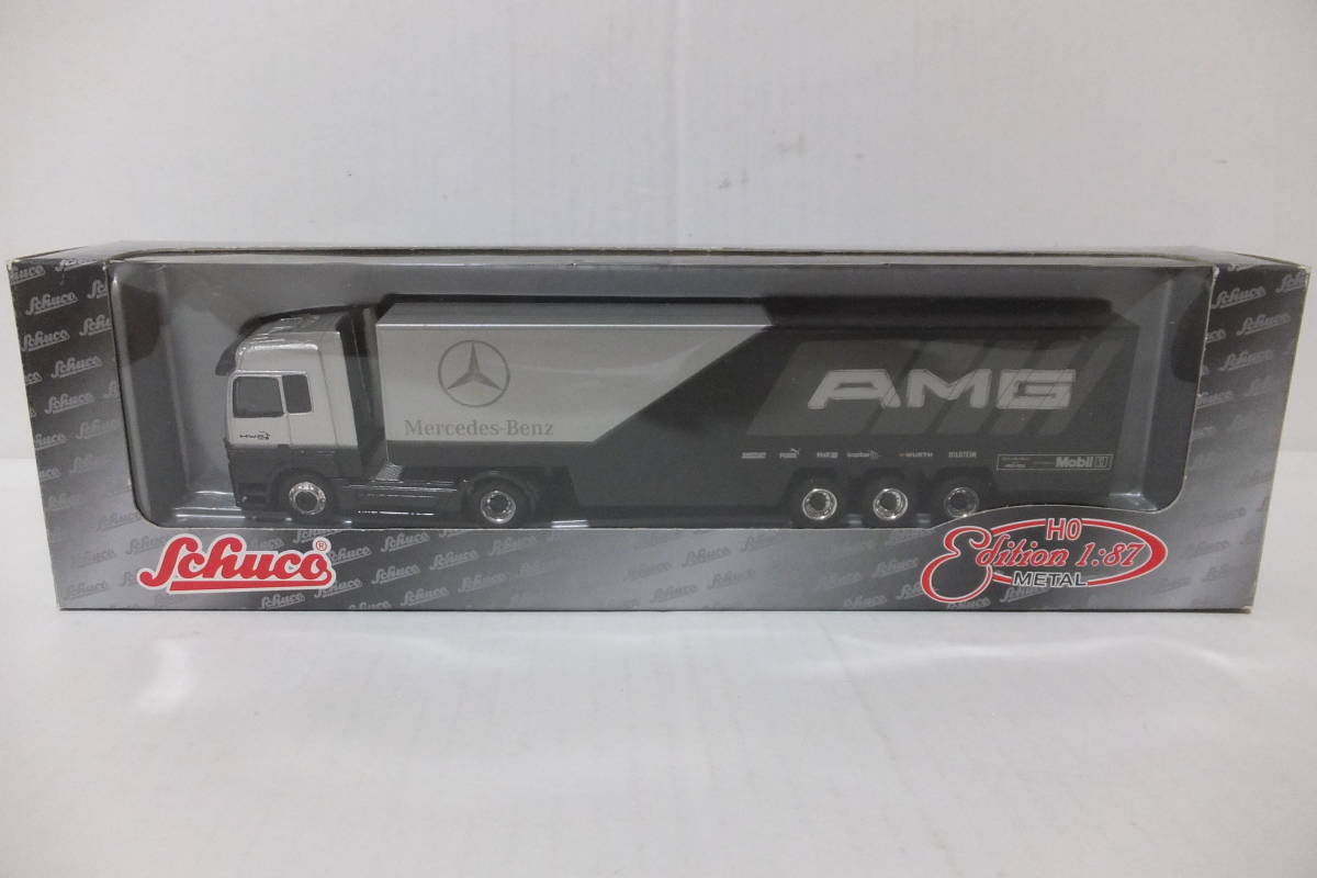 [ Mercedes Benz * Actros Transporter { team :AMG}] Schuco 1/87 HO gauge [ as good as new * not yet assembly not yet exhibition goods ]