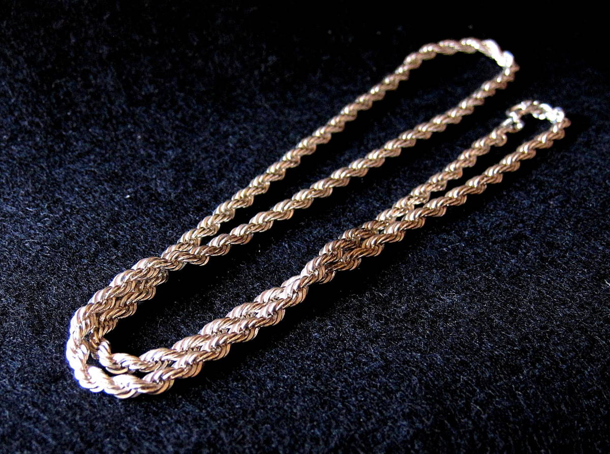 90's ロープ ネックレス シルバー925 U.S Made Silver925 Rope Chain ビンテージ・送料込