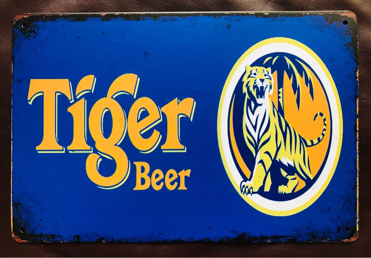 ジャンク品 タイガービール ネオン看板 シンガポール ネオンサイン 電飾看板 Tiger BEER タイガービール シンガポール ブリキ看板 アート
